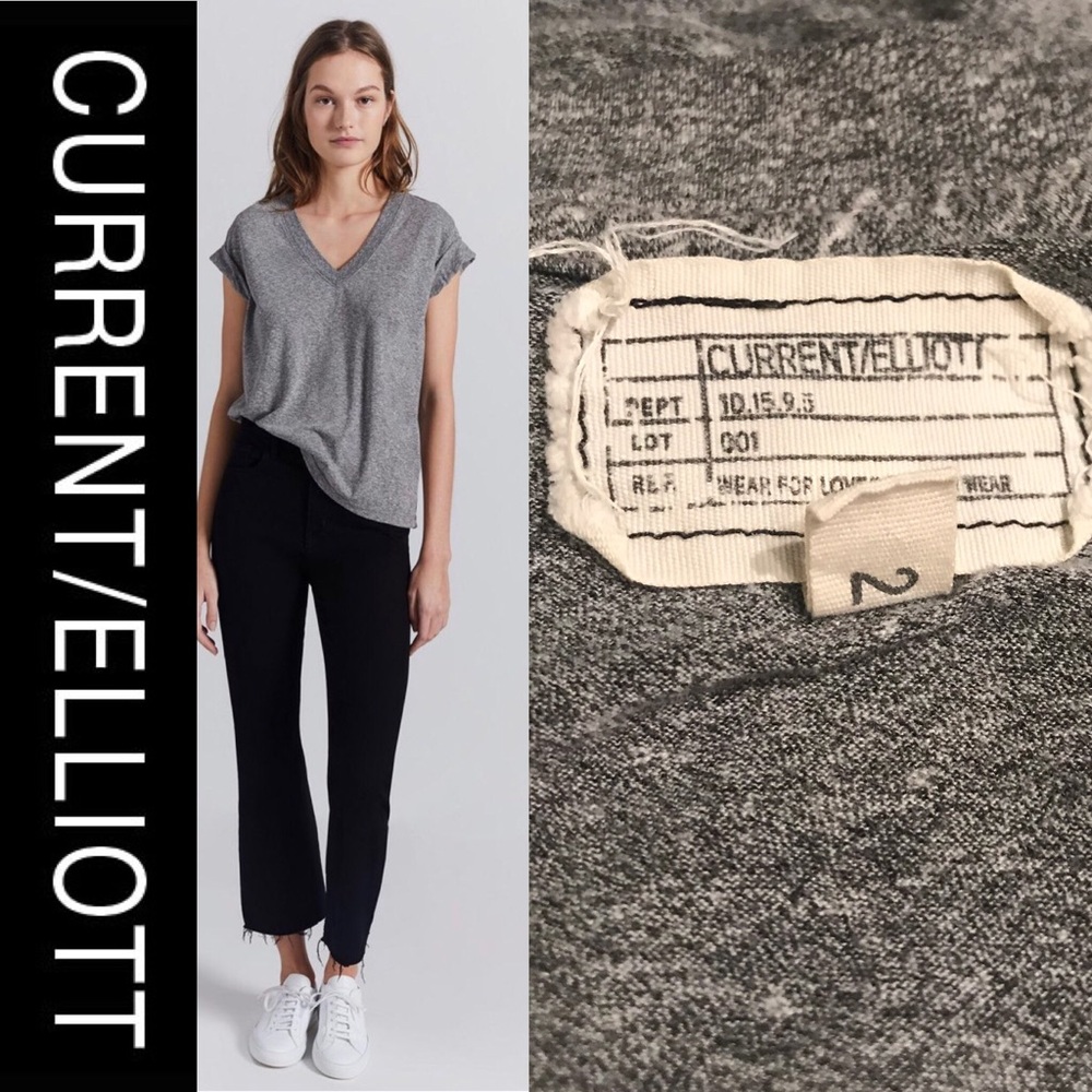 Current Elliott Gray V Neck Tee M/L Size 6-8